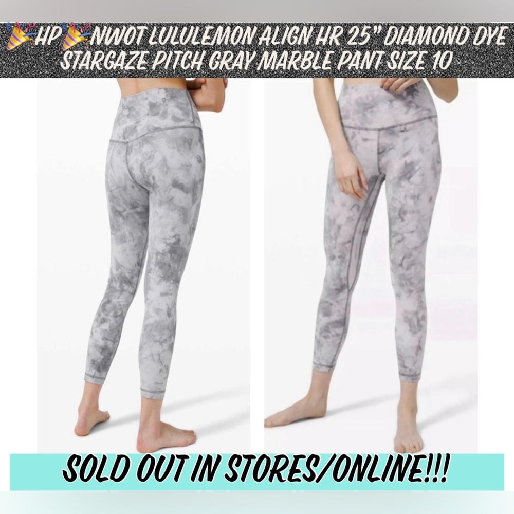 🎉HP🎉NWOT Lululemon Align HR 25” Diamond Dye Stargaze Pitch Marble Pant Sz 10🤍